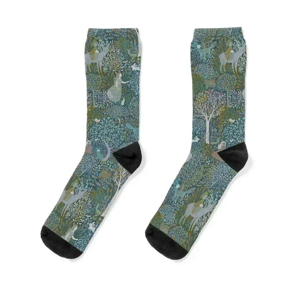 Whimsical forest 2022 Socks Crossfit professional running cute heated Socks Men Women's