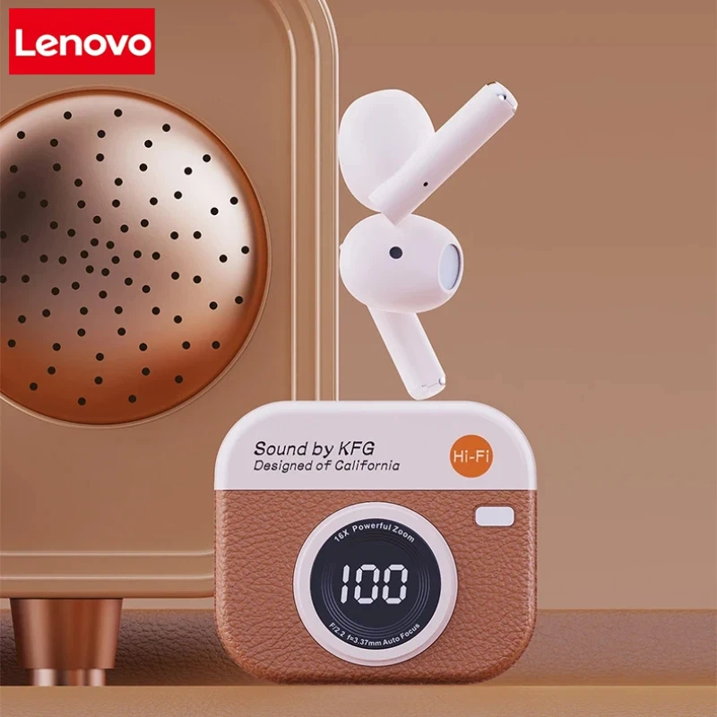 

Беспроводные спортивные наушники Lenovo TWS с шумоподавлением, полувнутриканальные, с длительным временем работы от батареи, для компьютерных игр, с LED-дисплеем