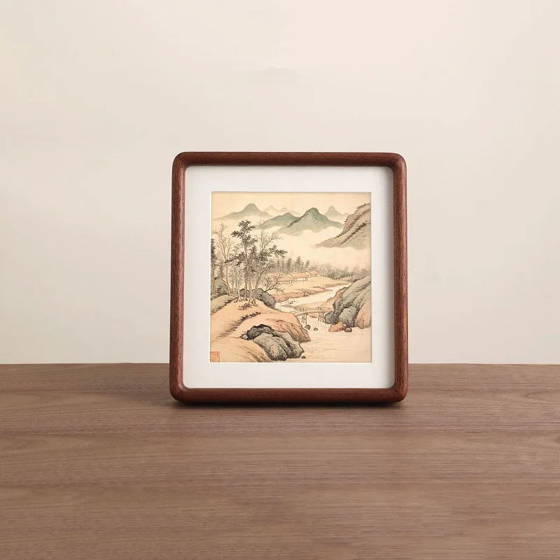 Rounded Corner Square Solid Wood Photo Frame Mortise‑Tenon Craft Multi‑Wood Wall Mount Picture Holder Home Art Decor