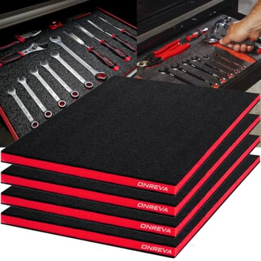 

Tool Box Foam 22x18x1 inch 4Pack Foam Inserts for Cases Polyethylene Storage Sheets for Toolbox Hard Case Tool Shadow Insert Ka