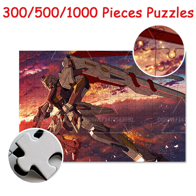 

Japanese Cartoon Anime Gundam Jigsaw Puzzle Toys 300/500/1000 Pieces Wooden Puzzles Children's Educational Toys Gifts Adult Game