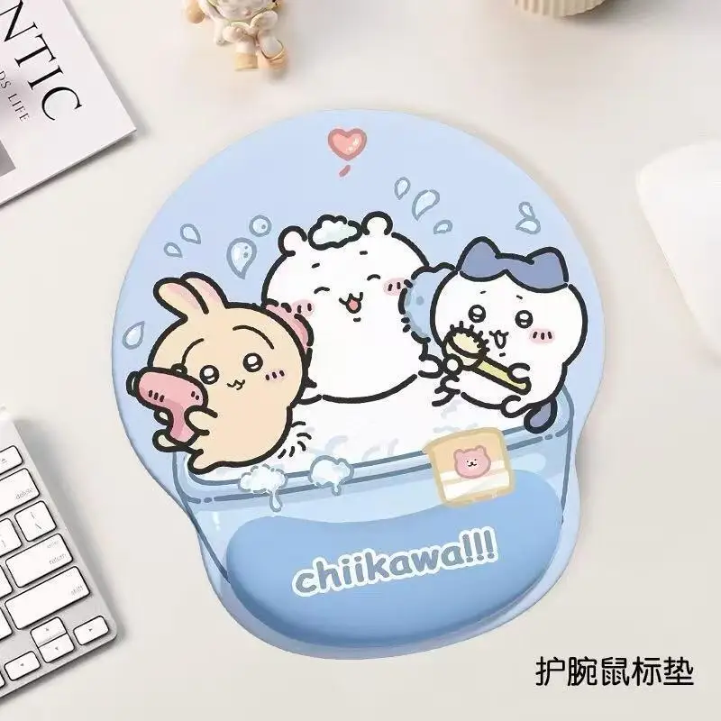 Anime Chiikawa Mouse Pad with Wrist Rest Non-Slip Rubber Computer Pad Cartoon Hachiware Usagi Keyboard Mouse Pad Work Game Gift - view 6