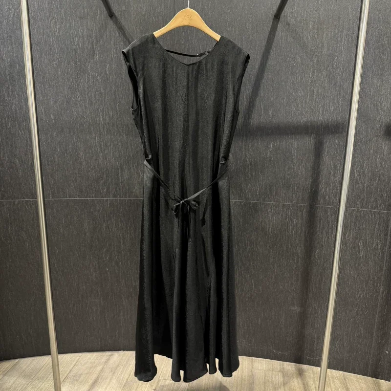 

Pure Original VV 26 New 100% Acetate Slimming V-Neck Dress with Pleats Casual Loose Fit Korean Style Summer Dress for Women