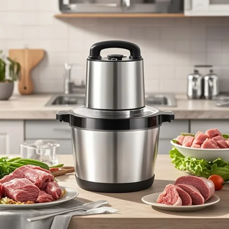 

Meat Grinder 6L 8L 12L Household Stainless Steel Multifunctional Cooking Machine, High Power Electric Meat Grinder Large Capac