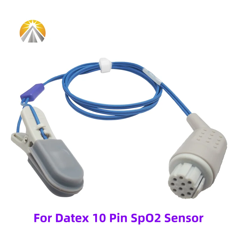 OXY-E4-N Animal Use Veterinary Tongue Ear Clip Short Wire 0.9M Reusable 10 Pin SpO2 Sensor for Datex Patient Monitor AS/3 CS/3