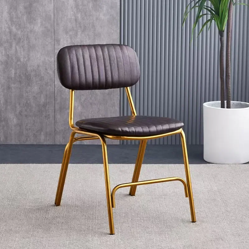 

For wholesale price industrial style simple indoor home restaurant metal iron leg pu leather dinning chairs
