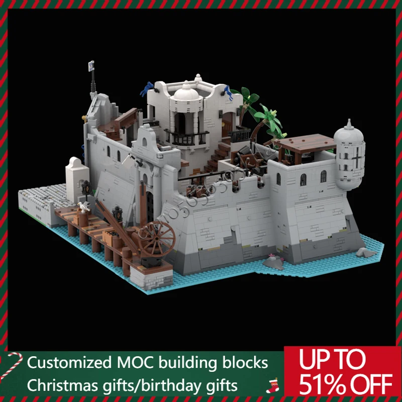 

6725 шт. MOC, средневековая технология, защитная Доротрица, строительные блоки, модель, ретро, детская сборка, праздничная игрушка в подарок