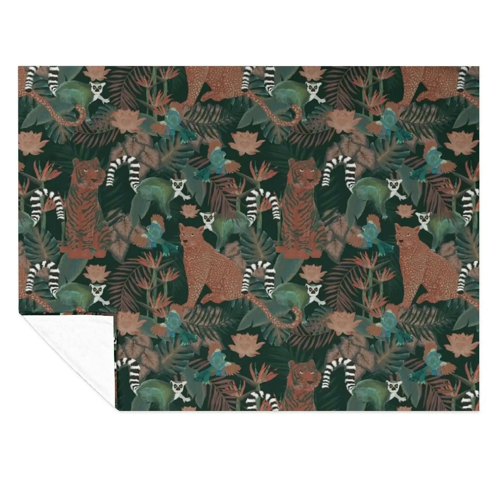 

Jungle Night Throw Blanket Decorative Sofas blankets ands Furry Nap Blankets