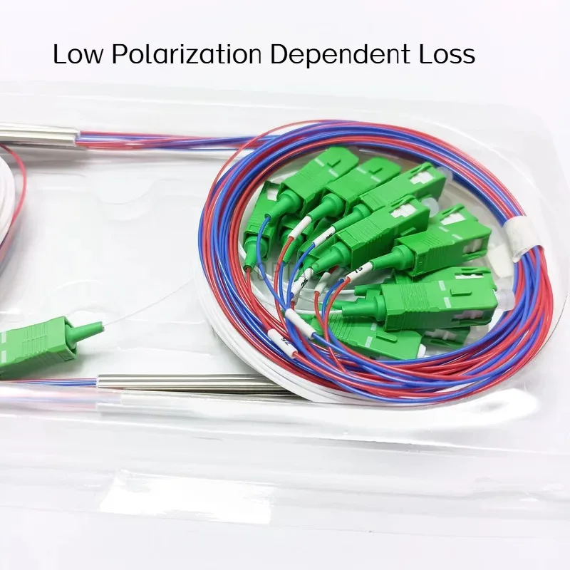 20Pcs Fiber Optic FBT Splitter 1X2 With SC APC Connector 0.9Mm Ulanced Coupler 70/30 60/40 20/80 10/90 Optional Ratio FTTH