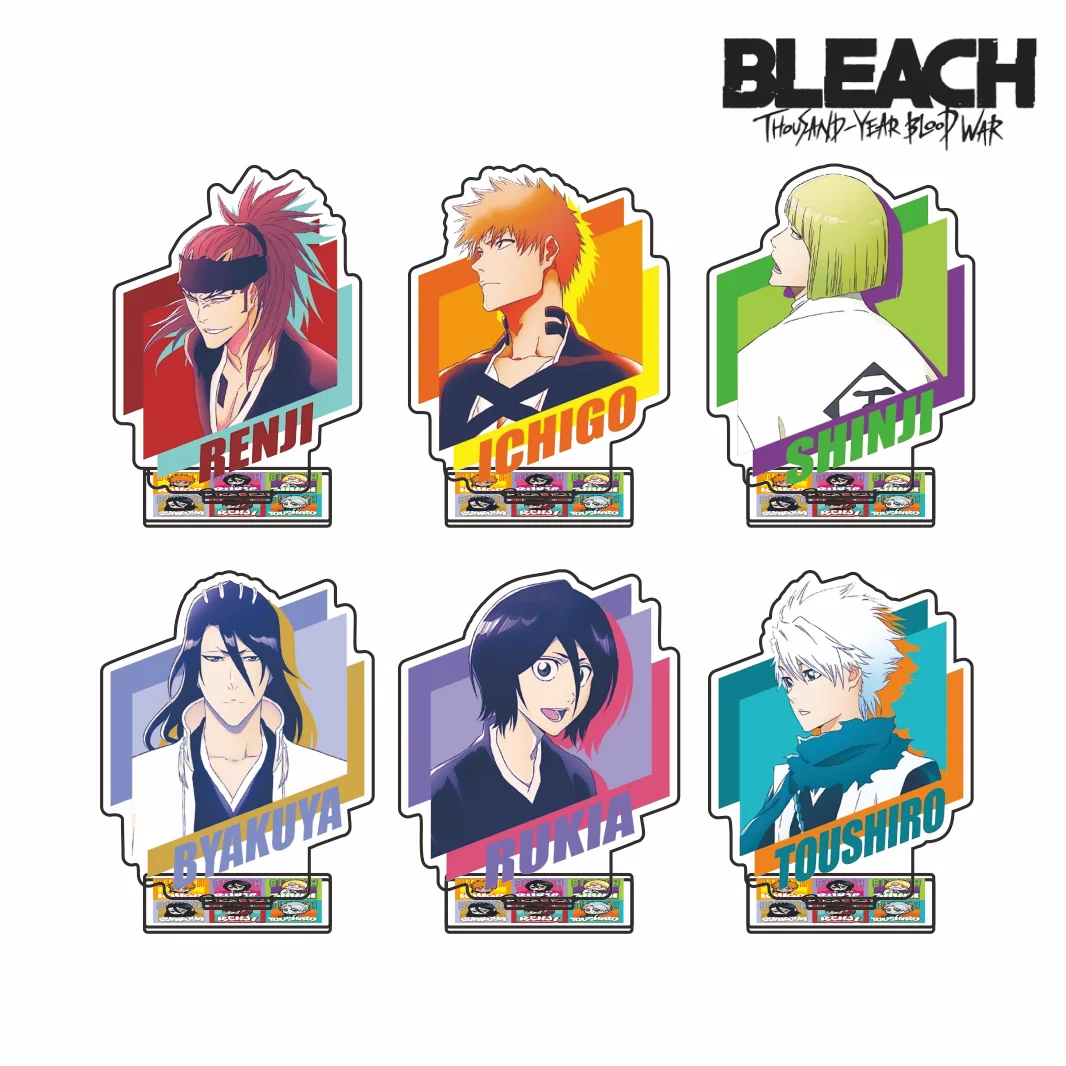 Bleach Thousand‑Year‑Blood‑War Series 2026 New Arrival Acrylic Stand Ichigo Rukia Renji Color‑Block Character Desktop Keychain