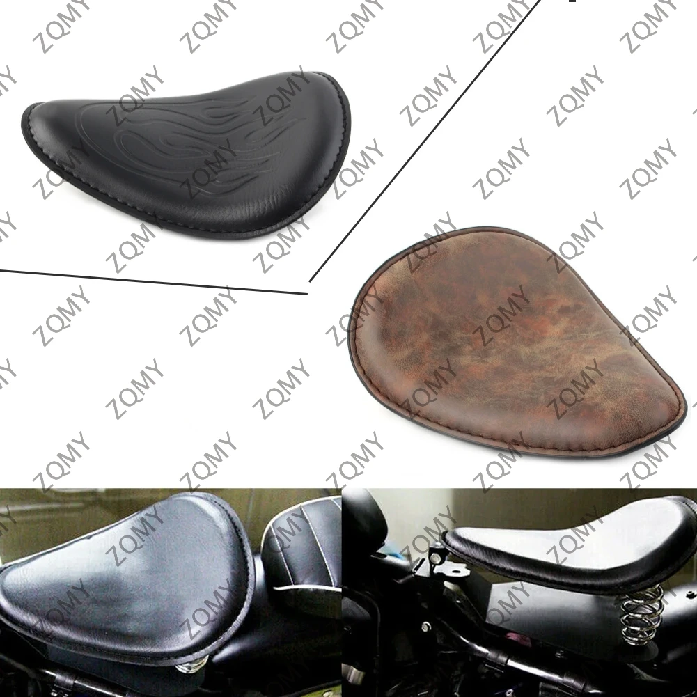 

1pcs Motorbike Solo Leather Seat With Bracket Spring Mounting Kit For Harley Chopper Bobber For Honda Yamaha Kawasaki Suzuki