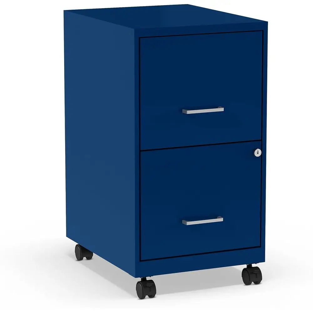

2-Der Veal ile Cabinet, Letter Size Documents, Lockable & Mobile, 18" D x 14" W x 26.3" H, Blue
