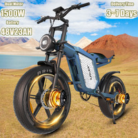 JANSNO X60 Electric bicycle 1500W dual motor 48V23AH battery hydraulic brake ebike 20*40 inch fat tire all-terrain electric bike