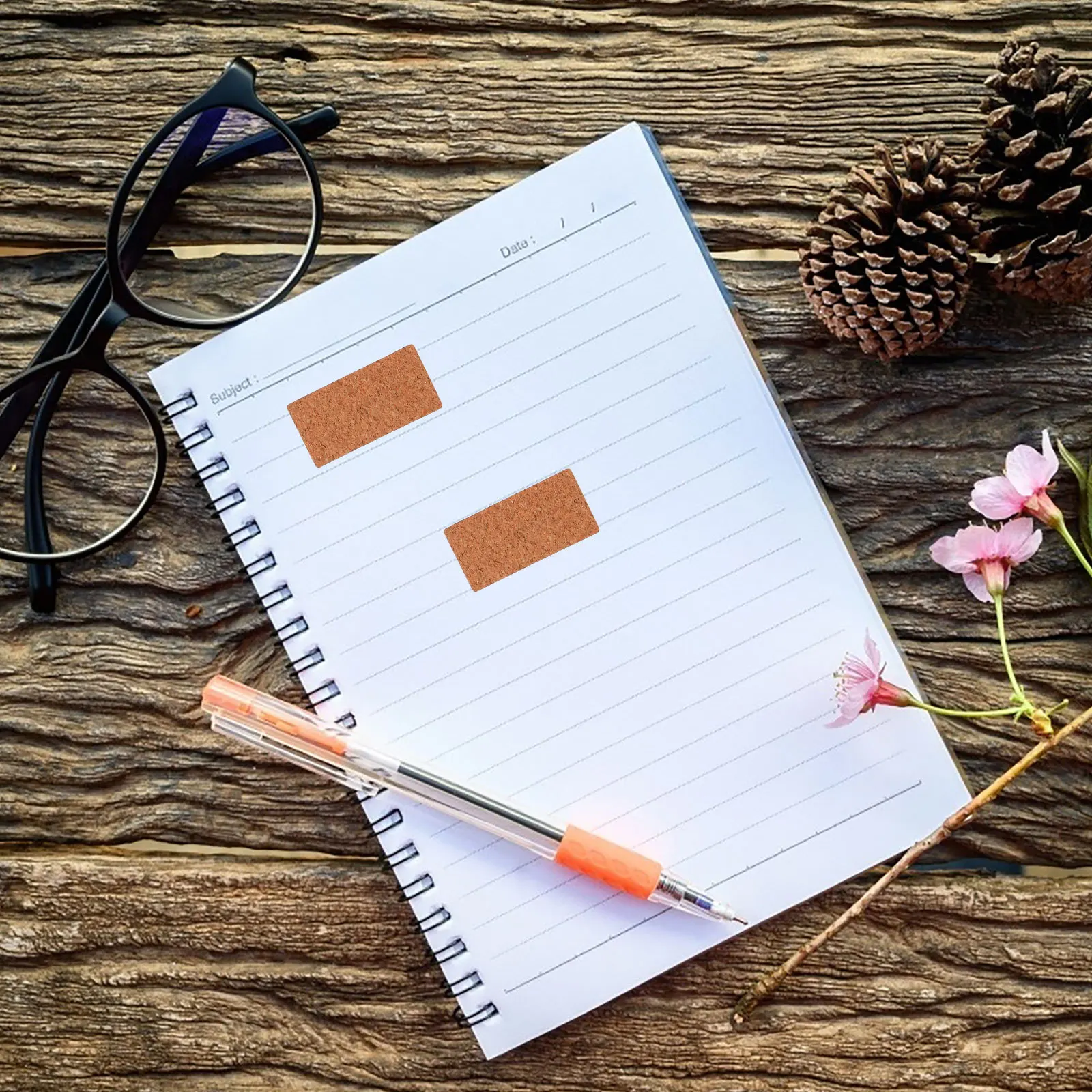 48 قطعة من ملصقات الملصقات المقاومة للماء، حاويات المطبخ، علامات التاريخ، ملصقات الفلين متعددة الوظائف