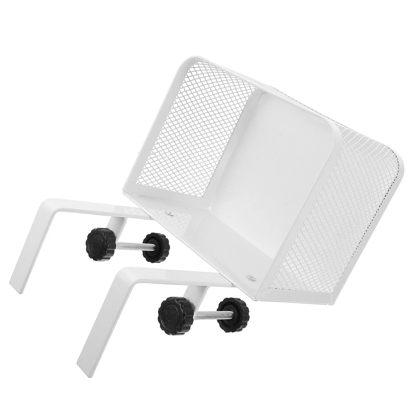 Under Desk Cable Management Tray Heavy Duty Clamp On Metal Mesh Basket for Wire and Office Storage