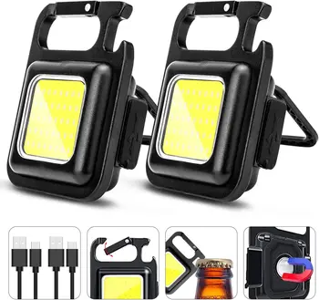 Lanterna led super brilhante 1500lm suporte dobrável abridor de garrafa chaveiro usb recarregável à prova dwaterproof água luz ferramenta acampamento ao ar livre