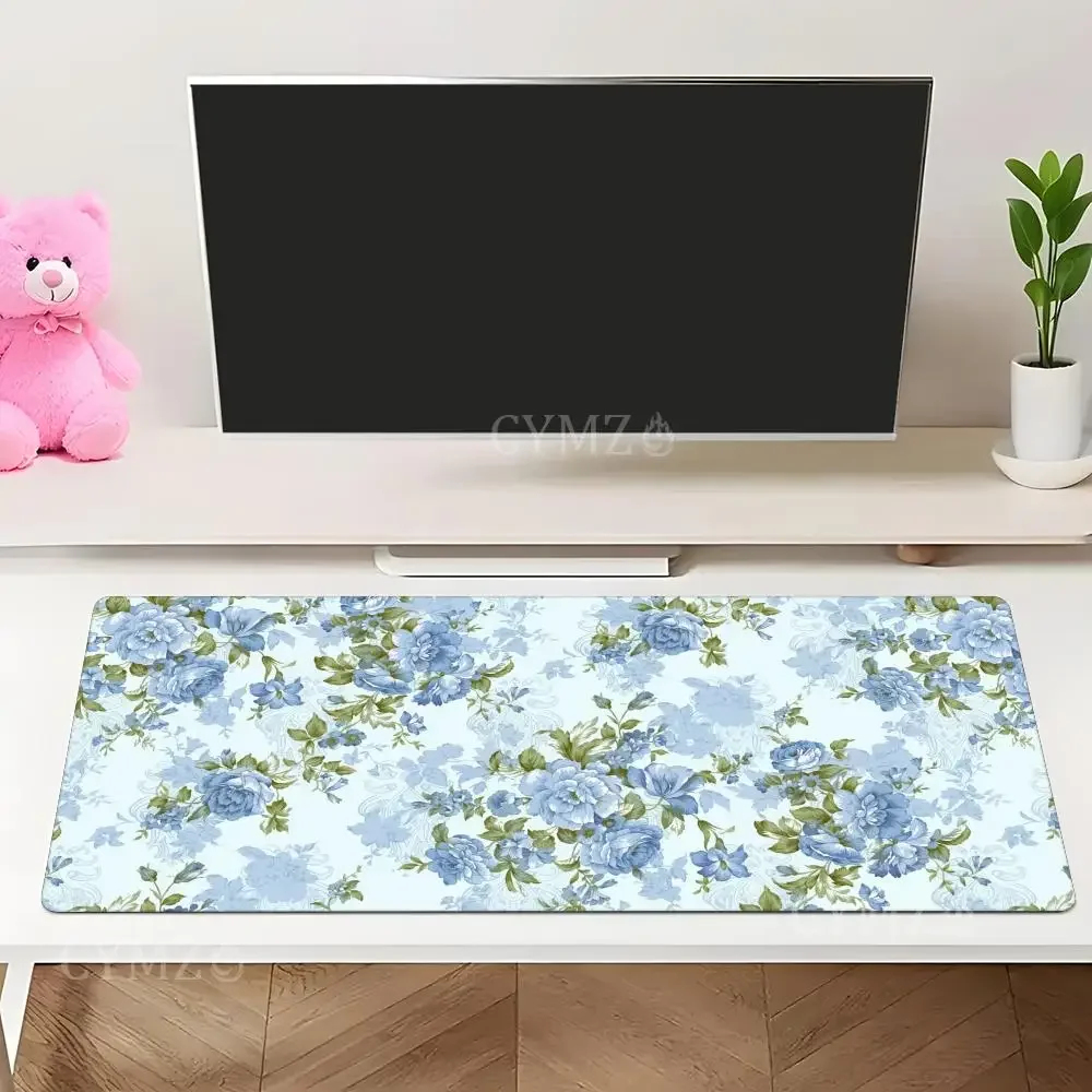 Retro esthetische romantische bloemen Muismat Bureaumat Gamingmatten rubberen antislip bureauaccessoires geschikt voor kantoor en games