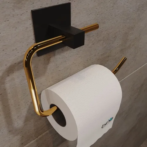 

Decorative Gold Stainless Steel Wc Kağıtlık, Toilet Roll Holder, Toilet Paper Hanger, adhesive Design 5x5x4cm