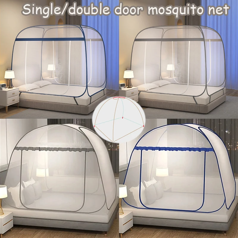 

Simple Style Yurt Mosquito Net BigSpace Square Top Bedroom Double Bed Mosquito Net Breathable Fully Enclosed BedCover insect net
