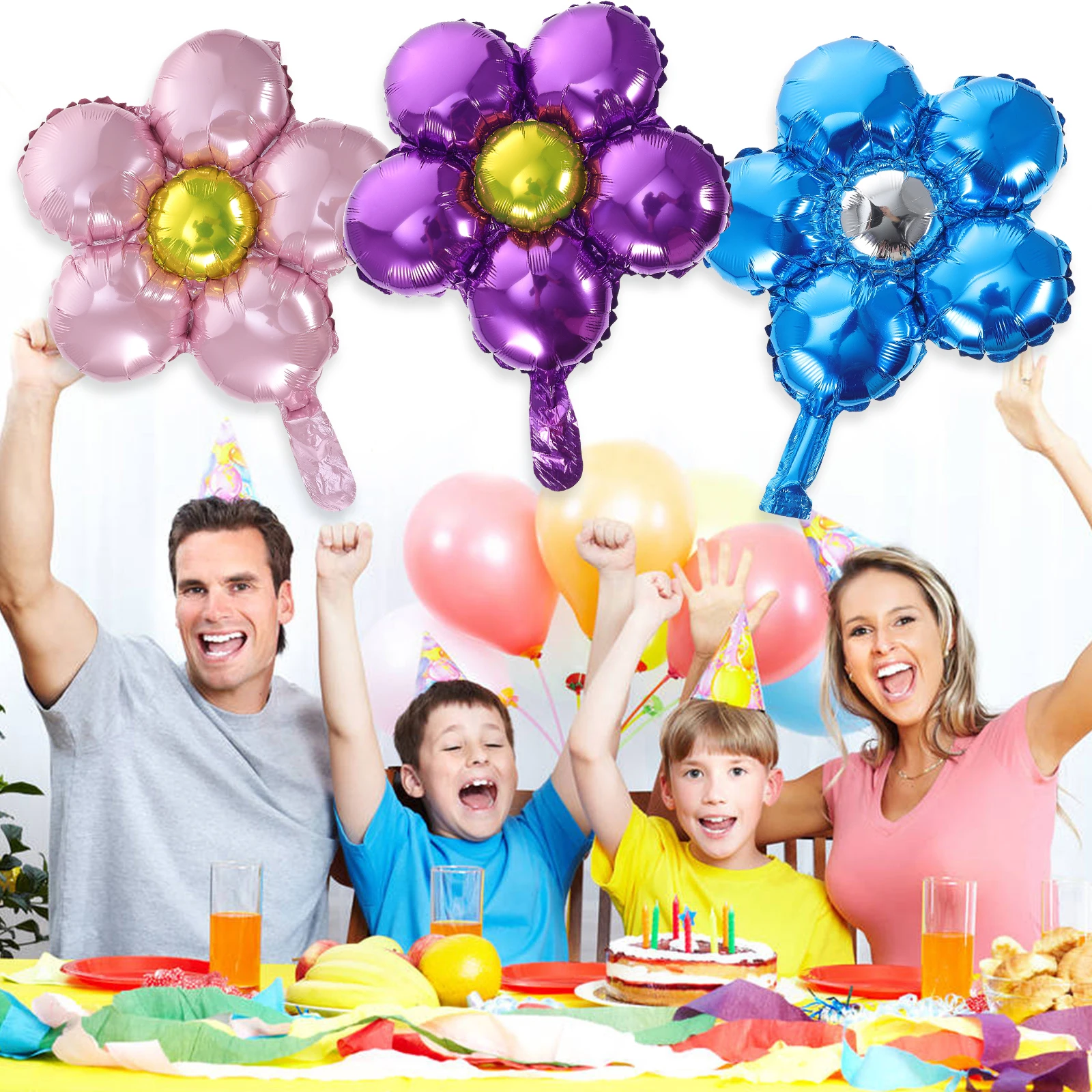 

12pcs 18 Inch Aluminum Film Balloons Flowers Gold Red Pink Purple Decor Birthday Party Wedding Festival Supplies