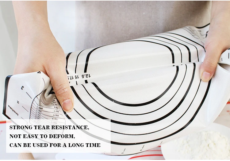 New Oversize 80/70/60cm Silicone Baking Mat Pastry Rolling Kneading Pad Kitchen Crepes Pizza Dough Non-stick Pan Pastry Mat