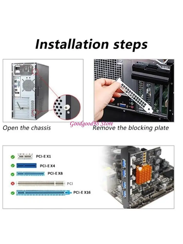 

7 Port USB3.0 PCIE Expansion Card Fast Data Transfer 5Gbps Adapter Card
