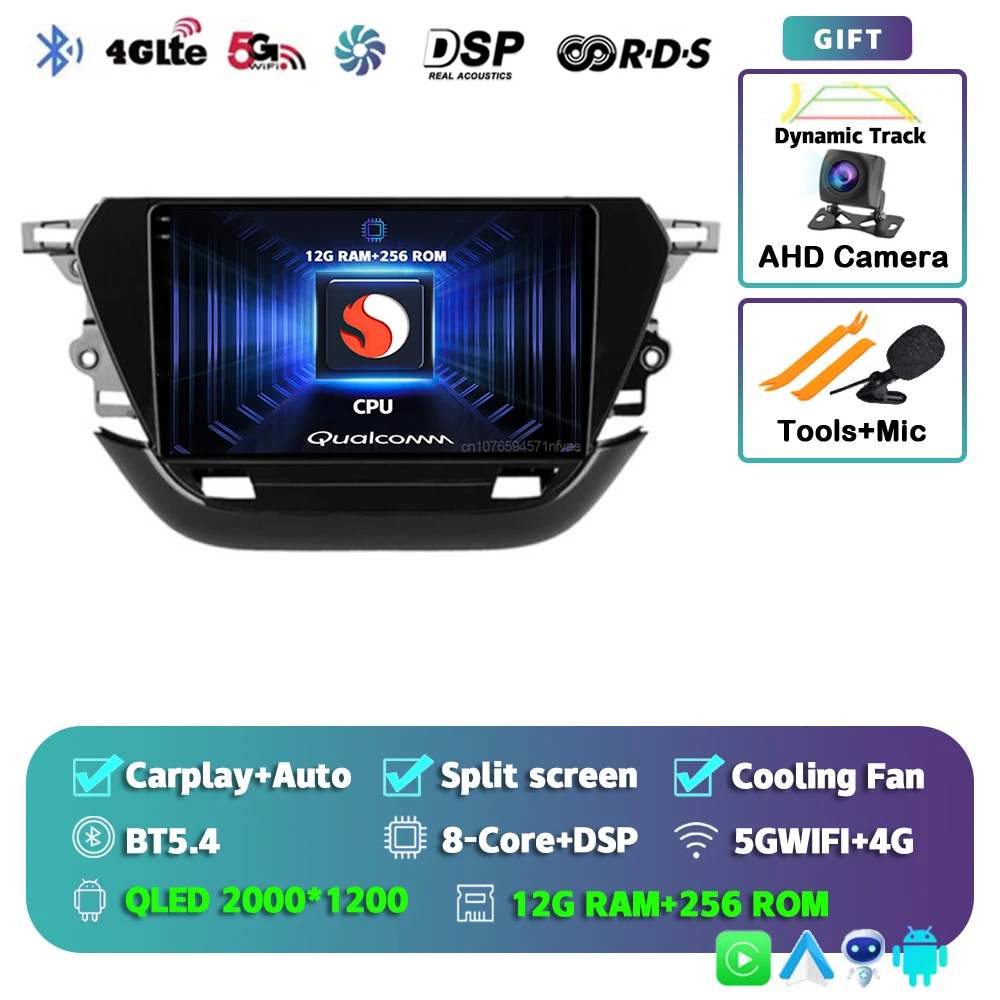 Android 15 Autoradio Multimedia Speler Voor Opel Corsa F 2019-2023 Auto Carplay Autoradio DSP wifi + 4G Ai voice 2 Din BT Video - afbeelding 1