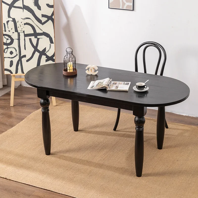 Oval Coffee Table Garden Wall Desk Solid Wood Kitchen Dining Table Set Console Patio Salon Mesa Redonda Luxury Furniture