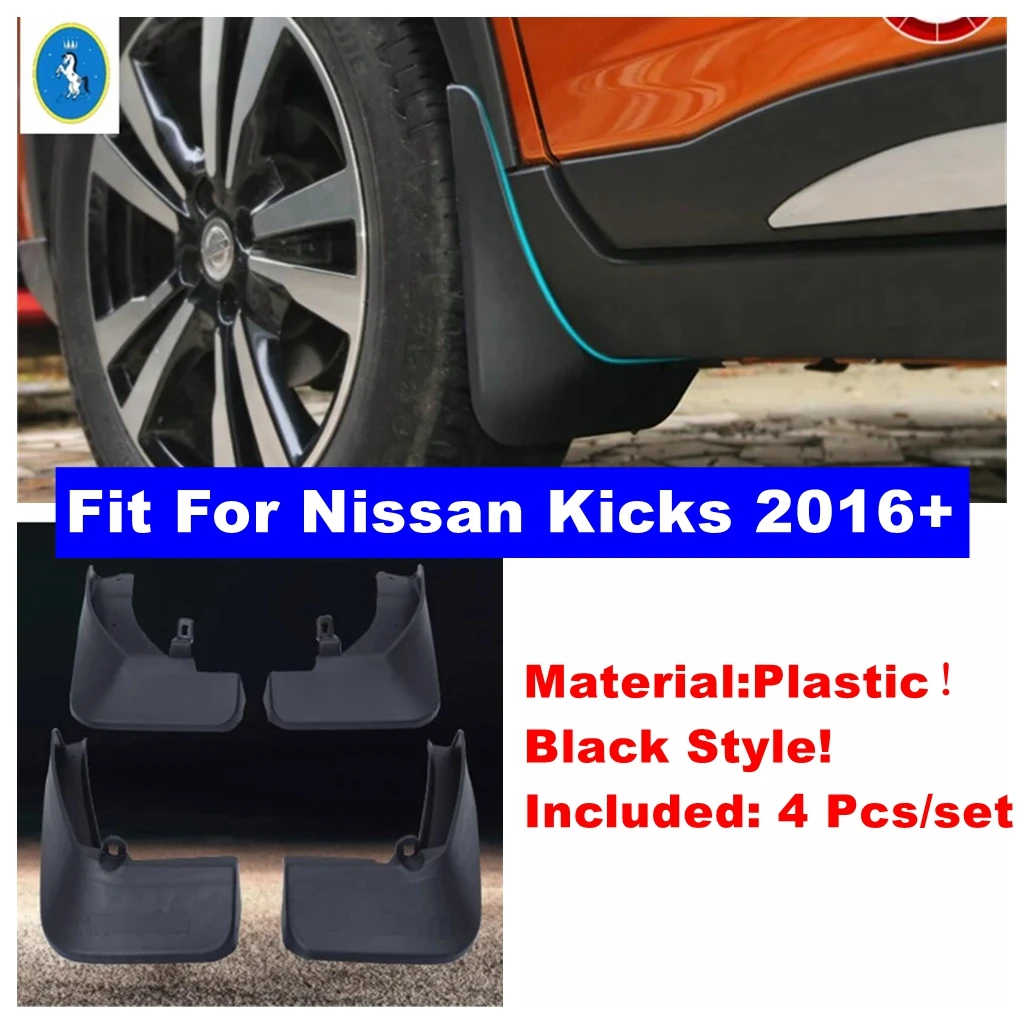 

Auto Accessories Front & Rear Fenders Mud guards Splash Flaps Protective Cover Trim Fit For Nissan Kicks 2016 - 2023 Plastic