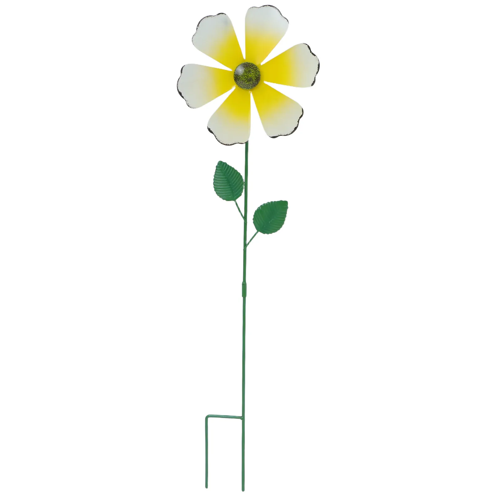 Metal Flower Windmill Garden Stake Artistic Iron Outdoor Lawn Decoration Floral Sculpture Yard Wind Spinner Flower Wind Spinners
