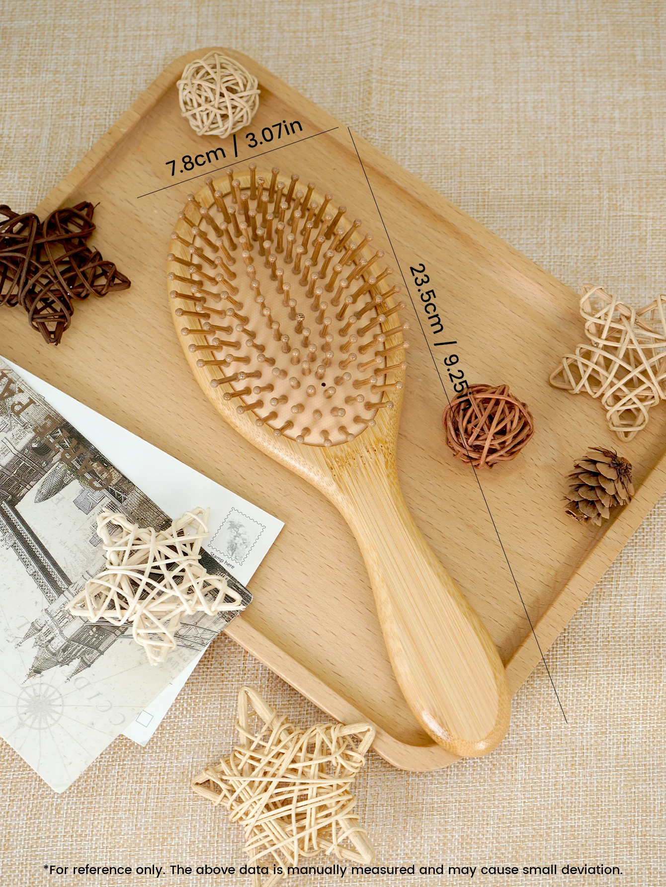 Custom Bamboo Hair Brush Air Cushion Personalized Hairbrush Detangling Scalp Massage Comb Salon Barber Styling Tools view 3