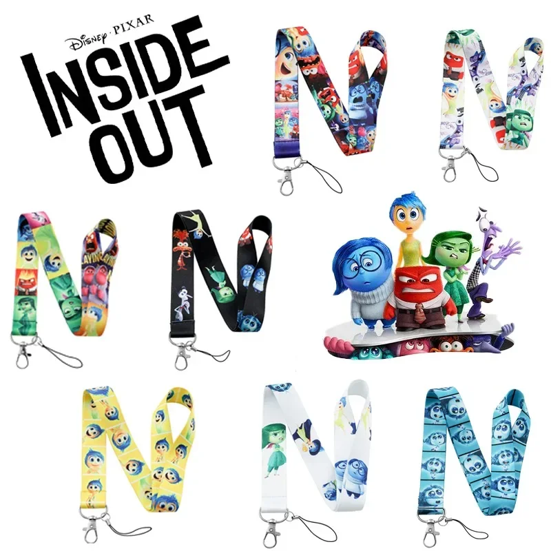 

Disney Inside Out2 Lanyards Keychain Cartoon Movie Lanyards for Key Neck Strap for Card Keyring Accessory Gift Credential Holder