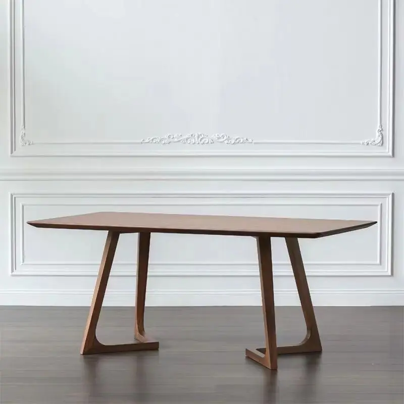 Solid Wood Dining Table Sturdy Eco-Friendly Farmhouse Dinner Table for  People Home Furniture Living Room Decor