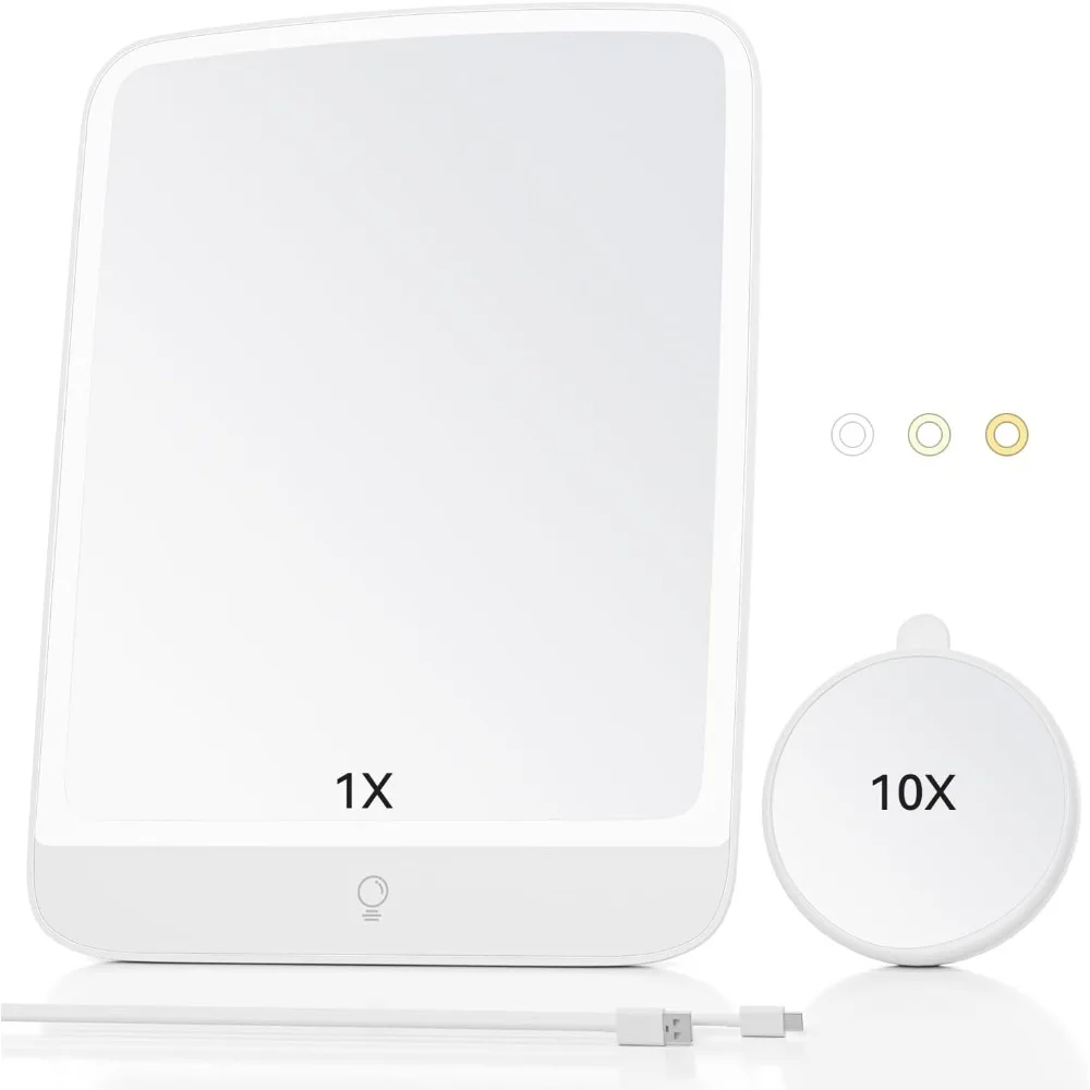 

11" x 8" portable vanity mirror, folding mirror with 83 LED lights