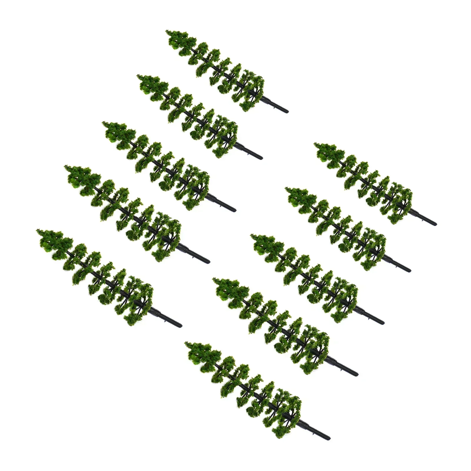 10Pcs Bäume Modell Grün Für Skala Eisenbahn Layout 9CM Miniatur Sandtisch Modell Landschaft DIY Für Szene Dekoration
