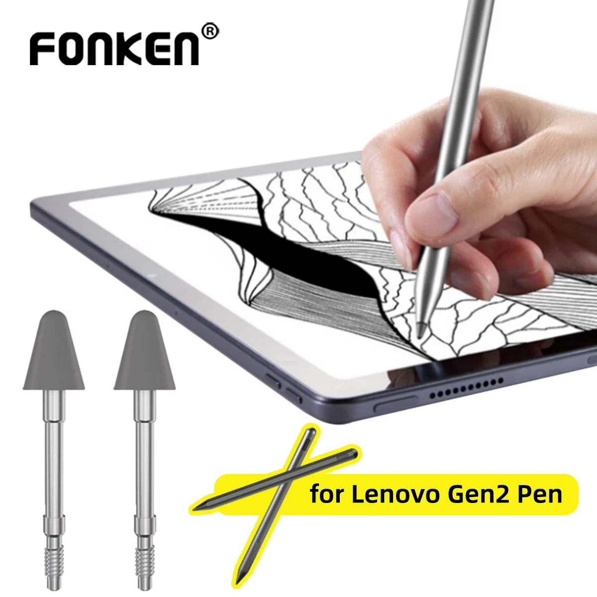 Puntas de Repuesto para Lenovo Precision Pen 3, 1/2/4 Piezas, Recambio de Stylus para Pad Pro 12.6 y 11.2 Pulgadas (Modelo Inalámbrico)
