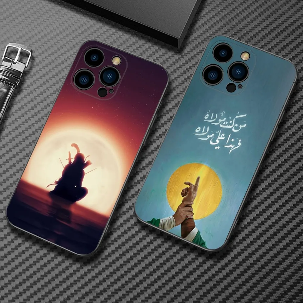 Imam Hussain Shia Ali Phone Case For iPhone15,14,13,12 Mini 11 Pro XR,X,XS,MAX 7,8 Plus Silicone Cover Soft Black