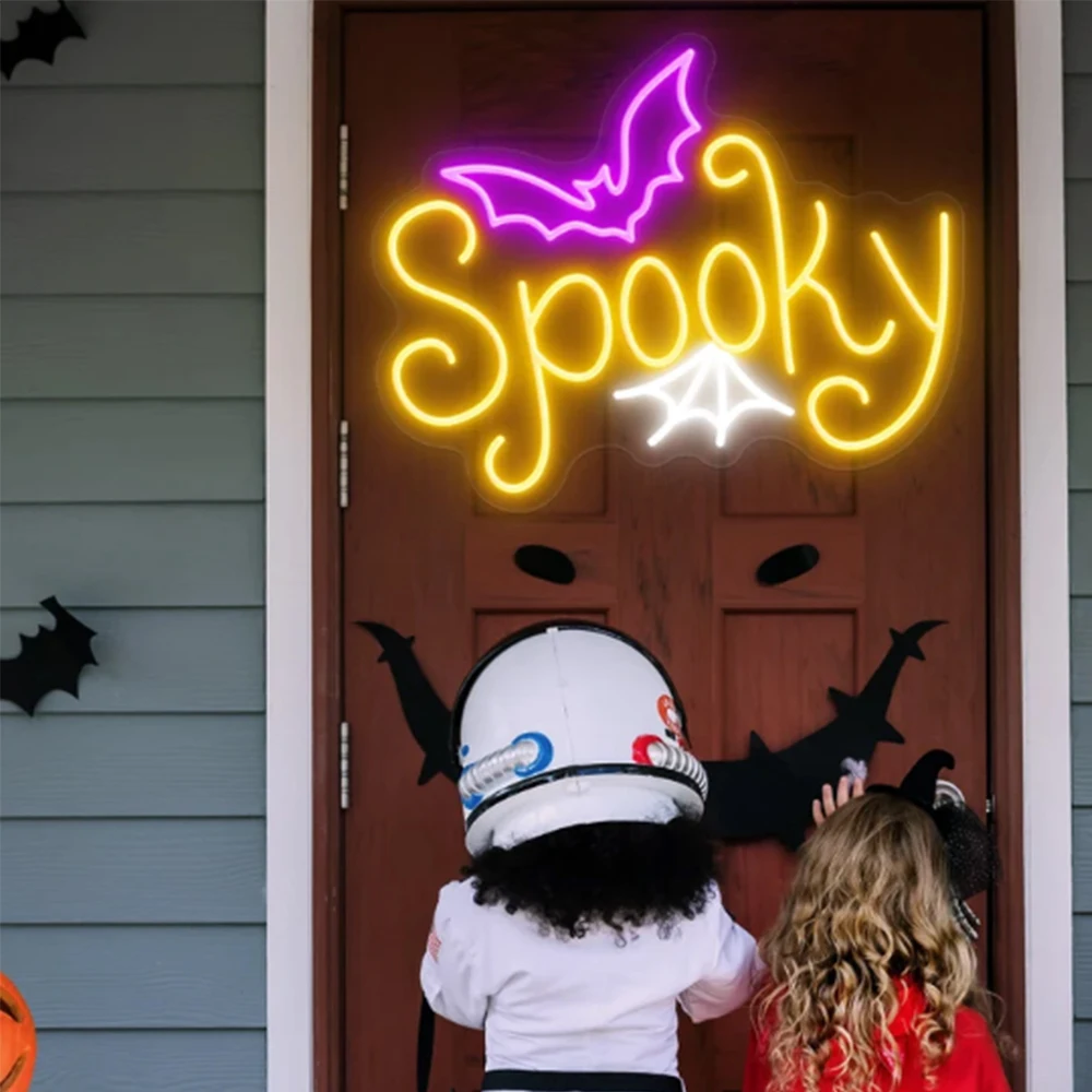 

Halloween Spooky Neon Sign Halloween Party Sign For Halloween Party Room Decoration Led Light Dimmable USB For Living Room Bar