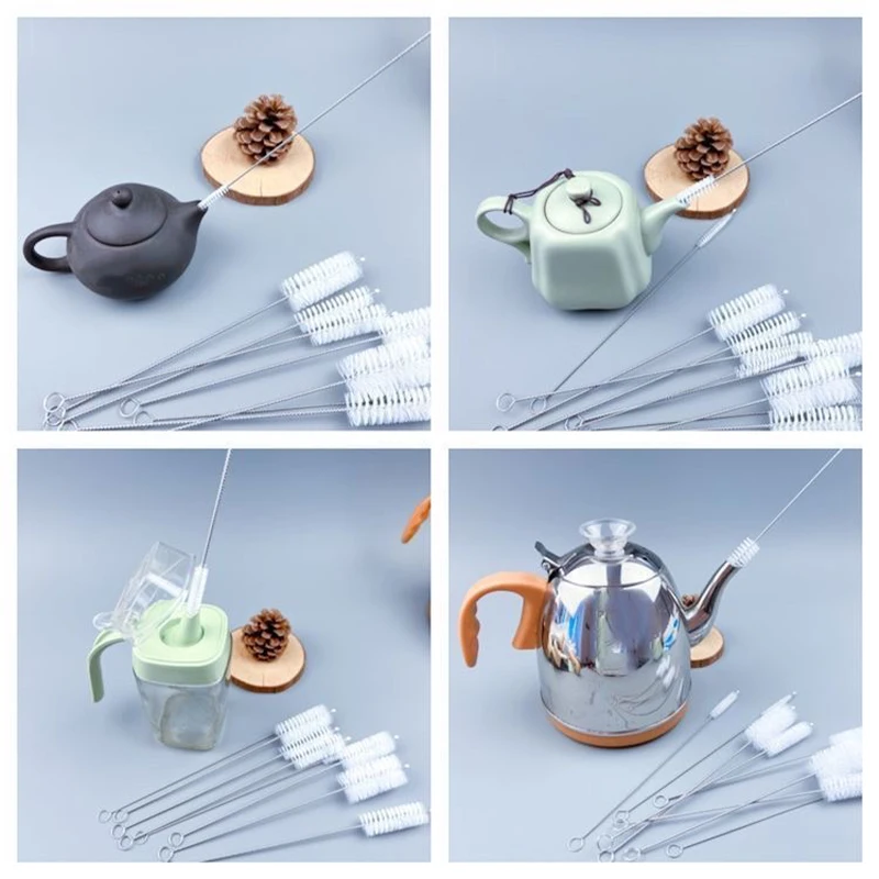 11 Style Nylon Stainless Steel Bottle Cleaning Brushes Multifunctional Reusable Cleaning Brushes Bottles Cups Cleaning Tools