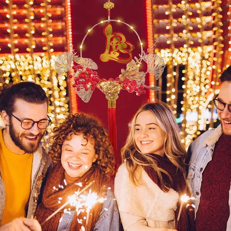 2025 Vietnamese Lunar New Year Decoration Light Up Snake Year Pendants New Year Decorations Festive Hangable Fu Character - Image 2