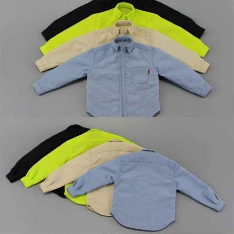 

Мужская свободная повседневная рубашка в масштабе 1/6 с карманами, модель одежды для кукол солдата для 12 дюймов, фигурки героев AT011/020, декор для тела