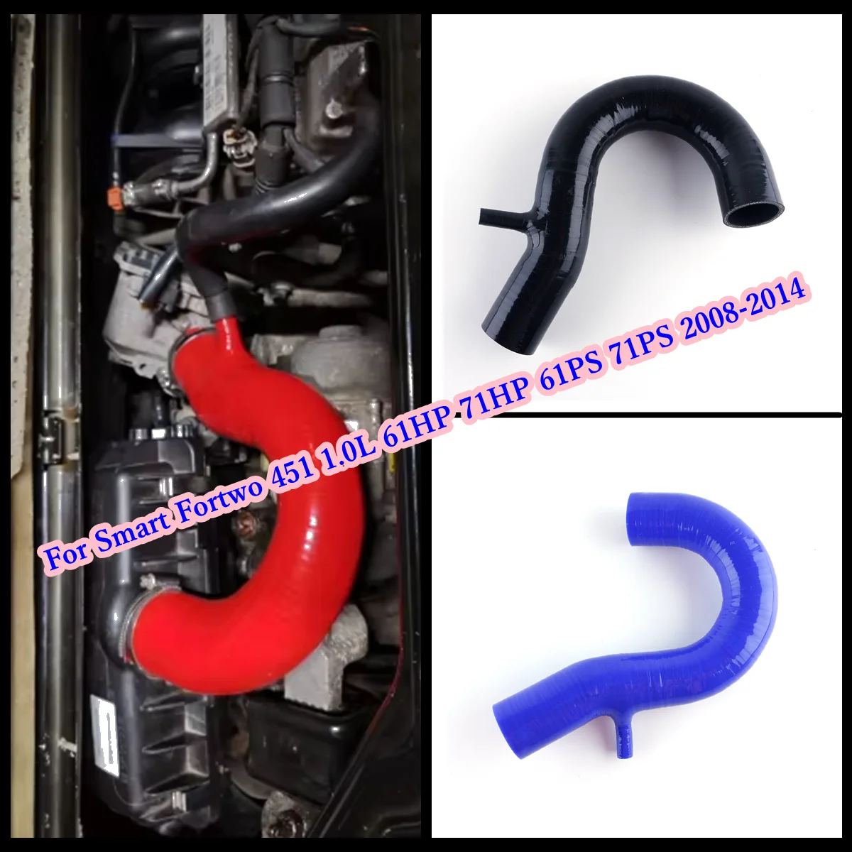 

For 2008 2009 2010 2011 2012 2013 2014 Benz Smart 451 Car Fortwo Roadster 1.0L Boost Inlet Hose Kit