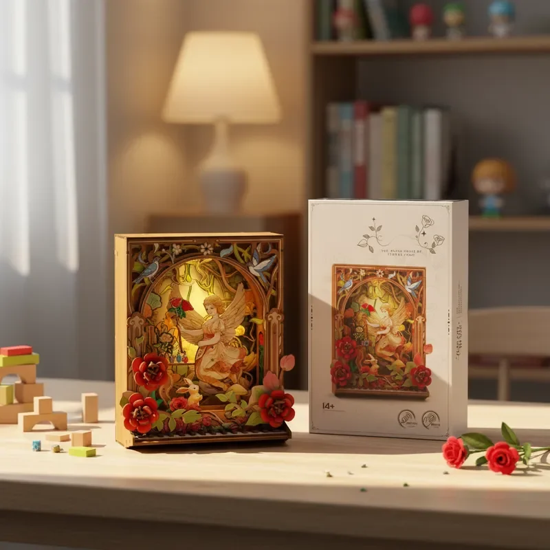 

Creative Desktop 3D Wooden Book Building Set Fairy Piano House MOC Model Assembly Bricks birthday Halloween Christmas gifts