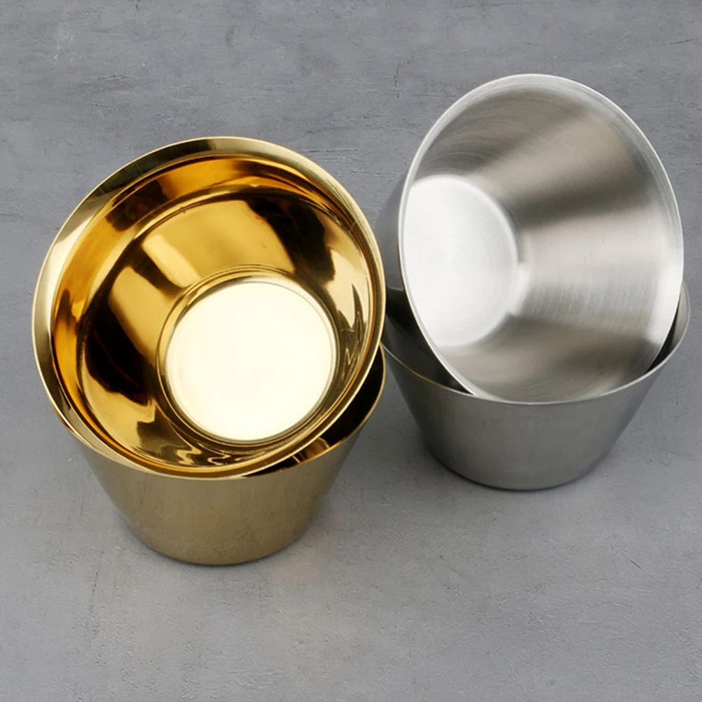 

Stainless Steel Sauce Cup Dipping Bowls Kitchen Supplies Small Anti Corrosion Healthy Salad Dressing Measuring Cups Food