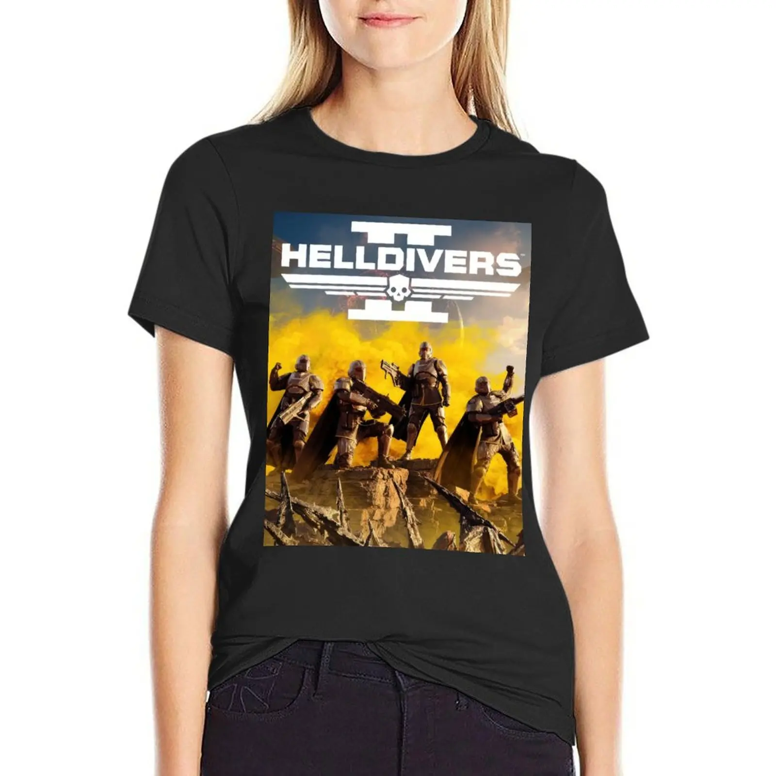 

Helldivers 2 - Cover T-Shirt animal prinfor sweat t shirts for Women graphic