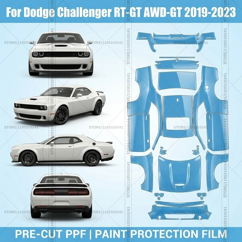 

Pre-Cut Paint Protection Film PPF Transparent Car Film Automotive PPF Full Vehicle For Dodge Challenger RT-GT AWD-GT 2019-2023