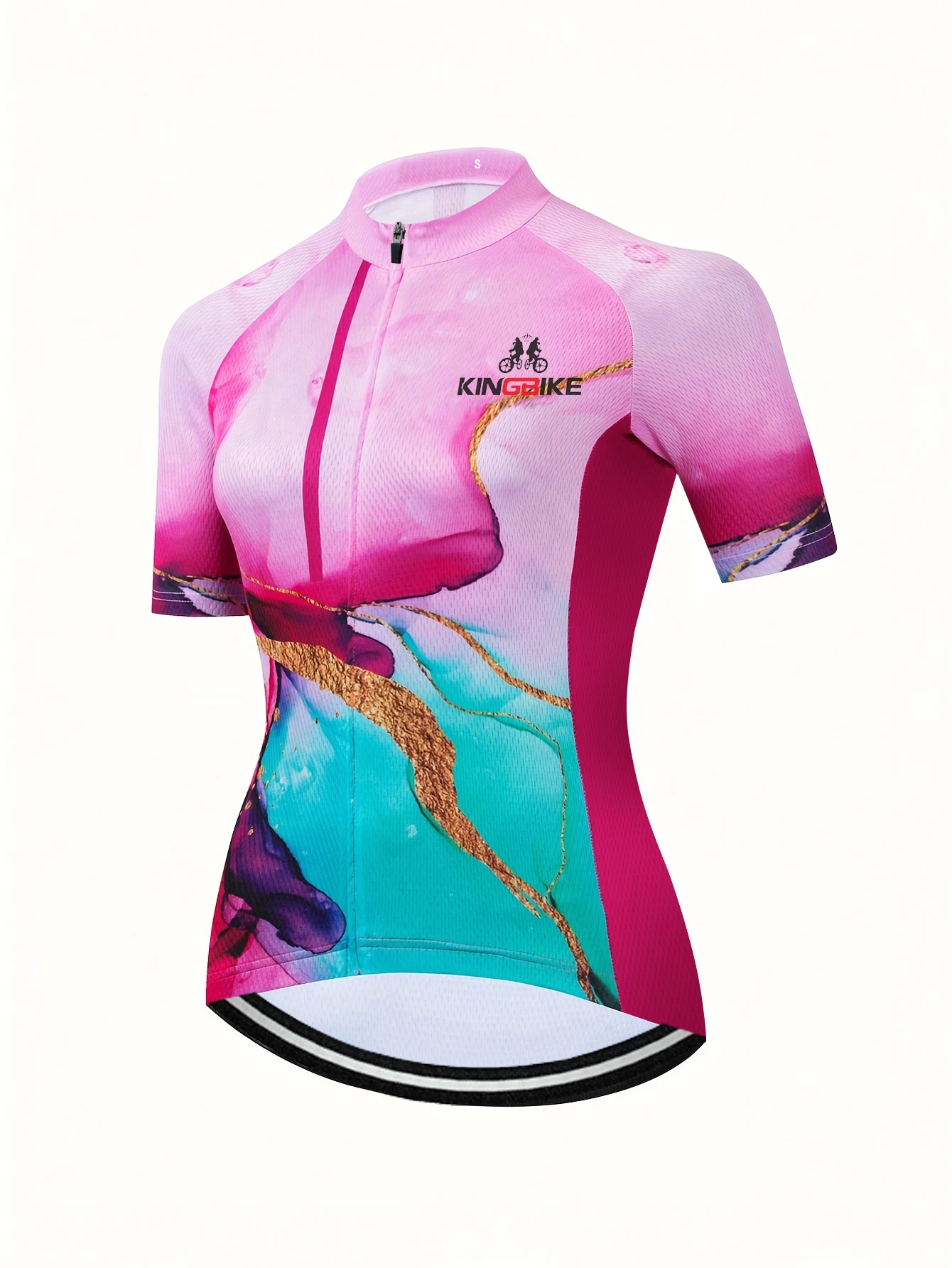 

KINGBIKE женская красочная спортивная велосипедная рубашка с короткими рукавами дышащий велосипедный костюм летний беговой фитнес-топ велосипедный костюм