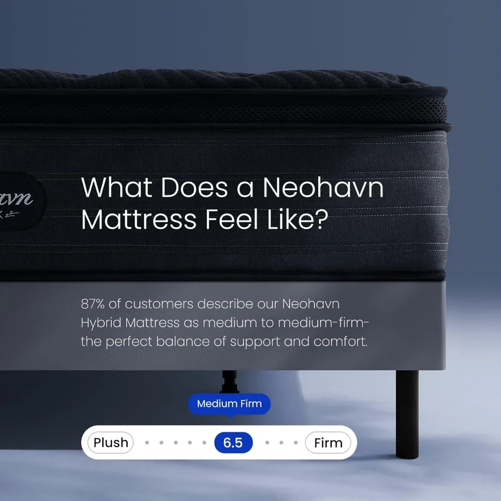 مرتبة إسفنجية ميموري فوم متوسطة الثابتة مقاس 12 بوصة، مقاس كوين، هجينة تبريد في صندوق، خالية من الألياف الزجاجية، غطاء محبوك ناعم #4