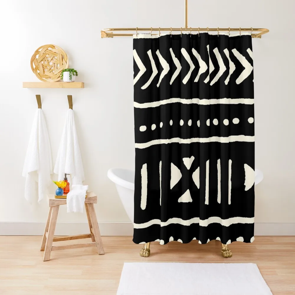 

african mud cloth black and white Shower Curtain Bathroom Deco Washable Waterproof Fabric Shower Bathroom For Shower Curtain