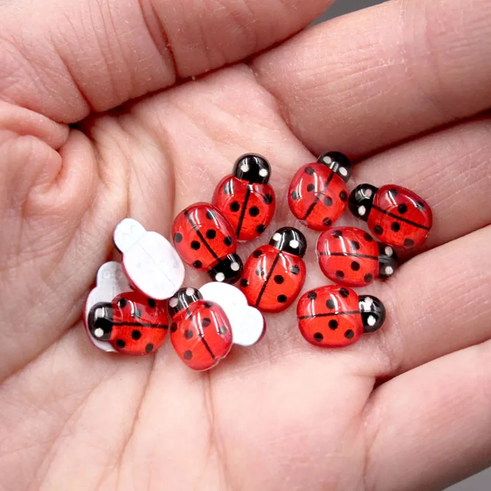 50 قطعة الخنفساء والصغيرة والنحل مصغرة كابوشون مسطح سحر البق لحديقة الجنية DIY الحرفية الديكور-لا لاصق